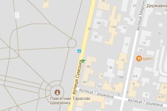 Схема рекламной плоскости по адресу Сумська вул., 48 (№1)