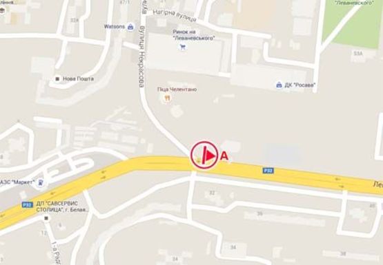 Схема рекламной плоскости по адресу Леваневского ул. - Некрасова ул.