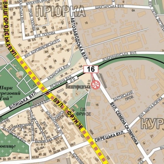 Схема рекламной плоскости по адресу Скляренко ул. (Куренёвский рынок, супермаркет Сильпо, конечная трамвая 16, по напрвлению Московского просп.)