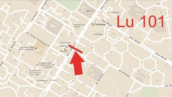 Схема рекламной плоскости по адресу Соборності, 26_з центру