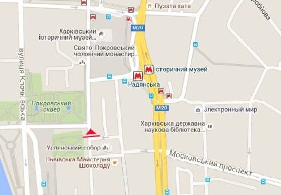 Схема рекламної площини за адресою Университетская ул. - Соборный спуск (напротив)