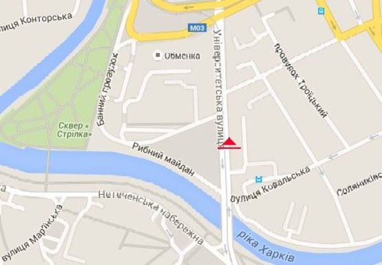 Схема рекламной плоскости по адресу Университетская ул., 37/39