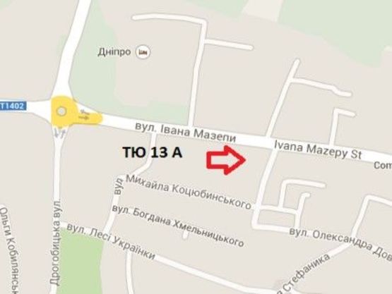 Схема рекламної площини за адресою вул. Мазепи, навпроти райвідділу