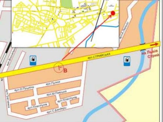 Схема рекламной плоскости по адресу вул.Стрийська, вїзд в Дрогобич