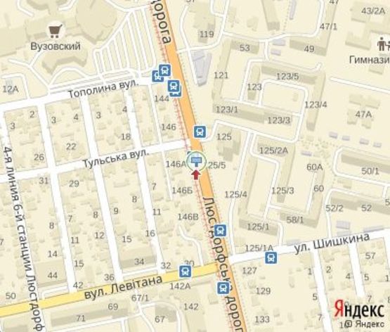 Схема рекламной плоскости по адресу Люстдорфская дорога, 146а - Тульская ул.