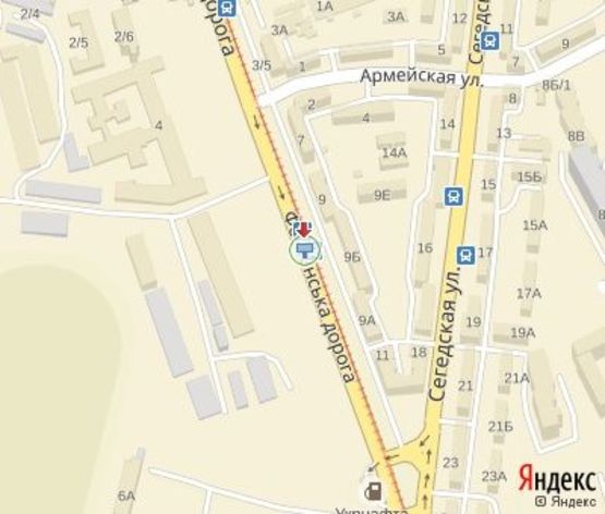 Схема рекламної площини за адресою Фонтанская дорога ул., 9б (напротив)