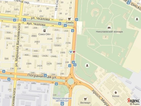 Схема рекламной плоскости по адресу просп. Богоявленский, 248а (напротив ZOO)
