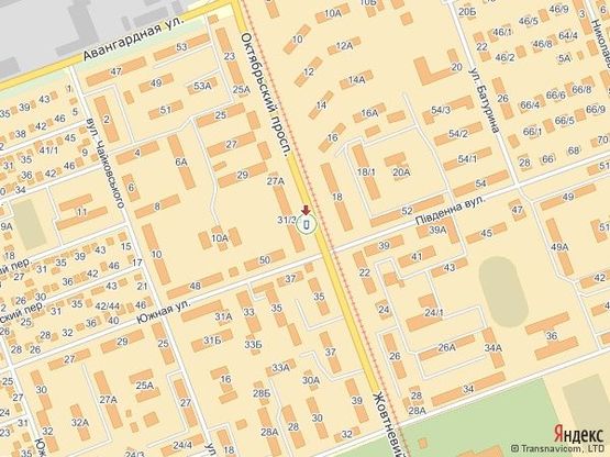 Схема рекламной плоскости по адресу просп. Богоявленский - ул. Парковая (перед к-ром Юность)