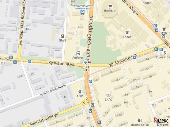 Схема рекламной плоскости по адресу просп. Богоявленский - ул. Кузнечная