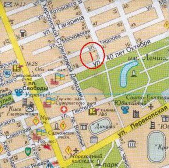 Схема рекламной плоскости по адресу (VIP)ул. Небесной сотни(ул.40 лет Октября)/ул.Тираспольская