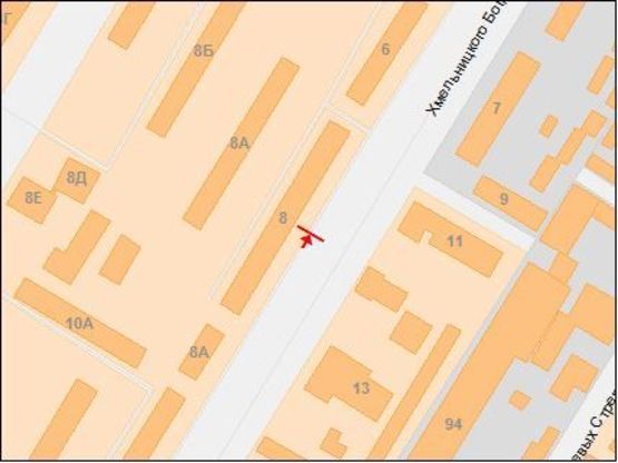 Схема рекламной плоскости по адресу Богдана Хмельницкого пр., 8, в центр