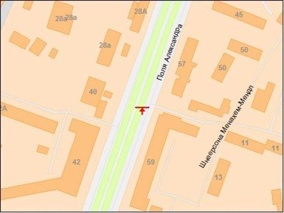 Схема рекламної площини за адресою Поля пр., 59, в центр
