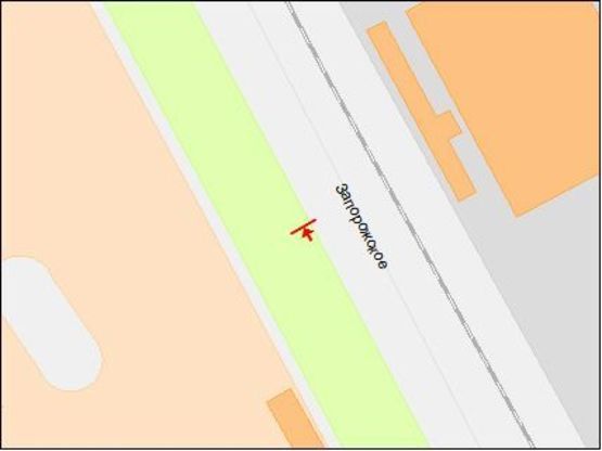 Схема рекламной плоскости по адресу Запорожское шоссе, 62, супермаркет "Эпицентр", в центр