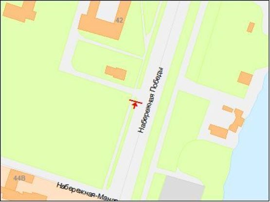 Схема рекламной плоскости по адресу Набережная Победы ул., 40А, в центр