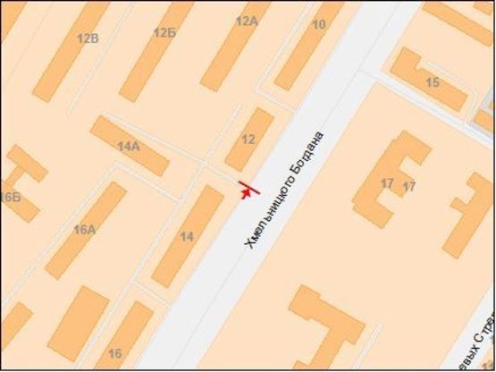 Схема рекламної площини за адресою Богдана Хмельницкого пр., 12