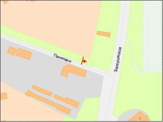 Схема рекламной плоскости по адресу Паникахи ул. - Запорожское шоссе, в центр