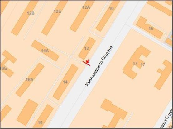 Схема рекламной плоскости по адресу Богдана Хмельницкого пр., 12