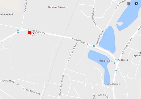 Схема рекламной плоскости по адресу Львів-Брюховичі, вул.Курортна, біля церкви, до Львова