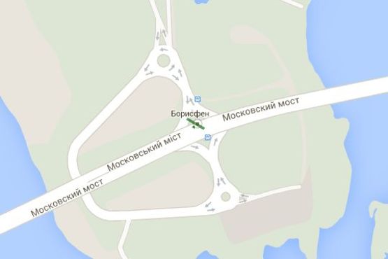 Схема рекламной плоскости по адресу Шухевича Романа просп. (Генерала Ватутіна просп.), : парк Дружби народів; Московський міст (в напр. Троєщини)