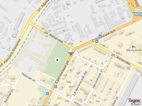 Схема рекламной плоскости по адресу Угол ул.Сретенская (Розы Люксембург) и ул.Филатова