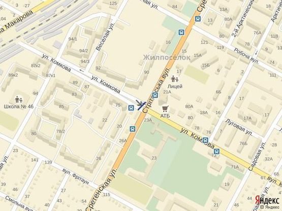 Схема рекламної площини за адресою Угол ул.Розы Люксембург и ул.Комкова,