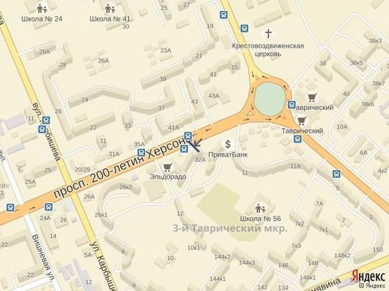 Схема рекламной плоскости по адресу Пр.200 лет Херсона (р-н маг.Каштан)