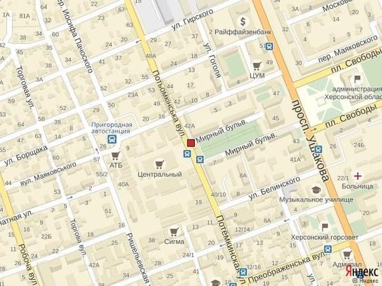 Схема рекламной плоскости по адресу Ул.Потемкинская (р-н- Ц.Рынка)