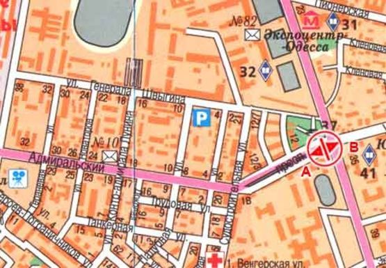 Схема рекламної площини за адресою Адмиральский пр.,1 [1 А]