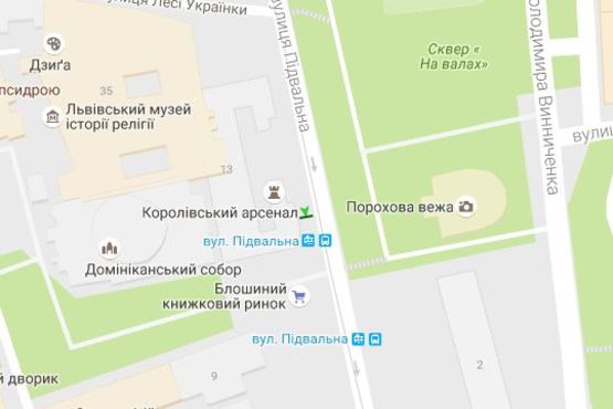 Схема рекламной плоскости по адресу Підвальна вул., 13