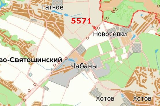 Схема рекламної площини за адресою Київ - Одеса, 03км+650м від Києва (справа в напр.Одессы, в центрі с.Чабаны)