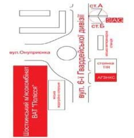 Схема рекламной плоскости по адресу ул.6-й Гвардейской Дивизии