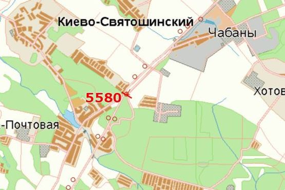 Схема рекламной плоскости по адресу Київ - Одеса, 07км+050м до Києва (зліва, в напр. м. Одесса)
