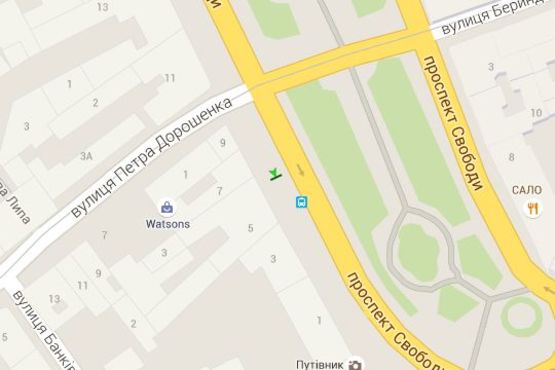 Схема рекламної площини за адресою Свободи просп., 7