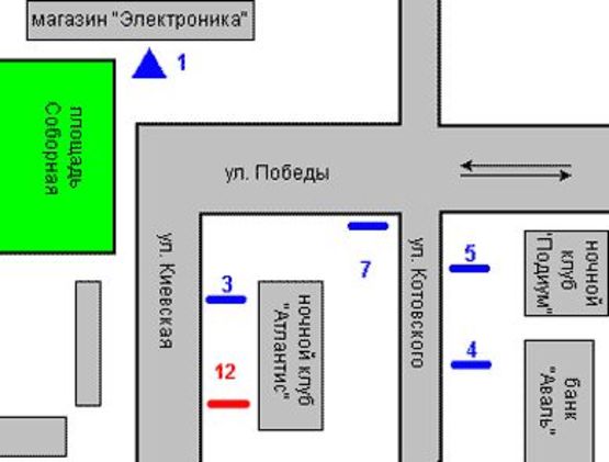 Схема рекламной плоскости по адресу Київська вул., 13