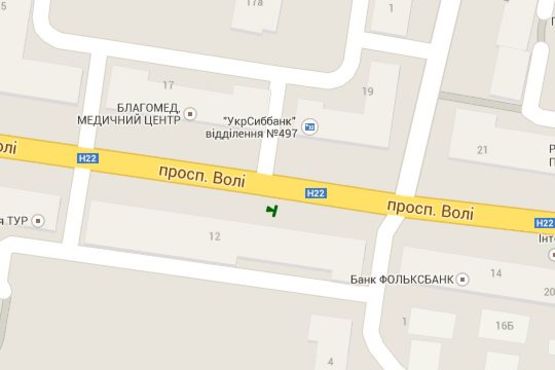 Схема рекламной плоскости по адресу Волі просп., 12