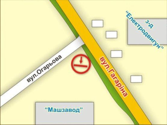 Схема рекламной плоскости по адресу м. Ужгород, вул. Гагаріна – Огарьова