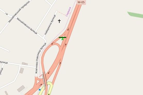 Схема рекламної площини за адресою Київ - Одеса, 14 км+400м від Києва (зліва в напр. Києва)