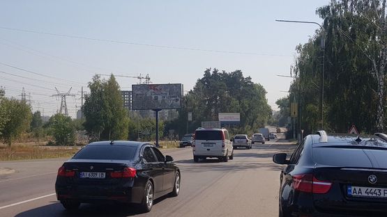 Схема рекламної площини за адресою г.Вышгород,ул.Шолуденко,в направлении центра,ГЭС,Хотяновки (Б)