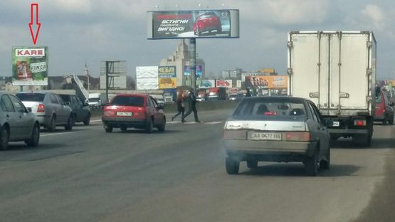 Схема рекламной плоскости по адресу Большая окружная  1200 м.от Жилянского моста