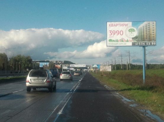 Схема рекламной плоскости по адресу Н-01 Новообуховская трасса 22 км 500 м