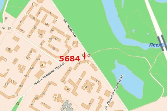 Схема рекламної площини за адресою Героїв Крут вул. - Михайла Лушпи просп.