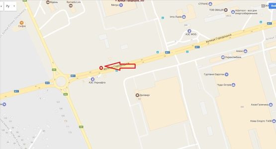 Схема рекламной плоскости по адресу вул. Городоцька, 300 ТЦ МЕТРО