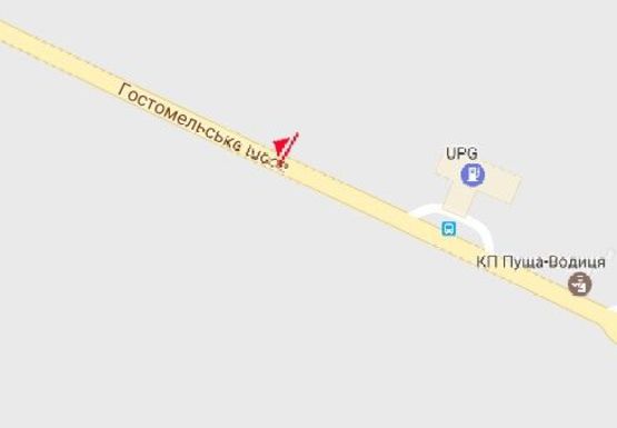 Схема рекламної площини за адресою Гостомельское шоссе, 300м от перекрестка с Городской ул.