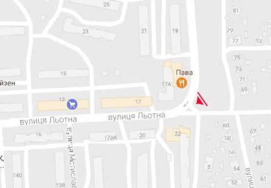 Схема рекламної площини за адресою Льотна ул., 17а