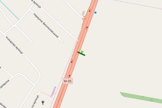 Схема рекламної площини за адресою Київ - Одеса, 14 км+000м до Києва (зліва в  напр. Одессы)