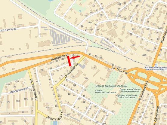 Схема рекламної площини за адресою Львовское шоссе, вещевой рынок, развилка