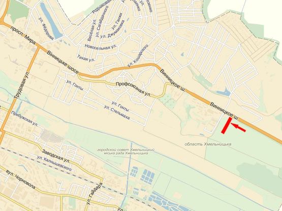 Схема рекламної площини за адресою Въезд из Винницы, Киева, въезд в город