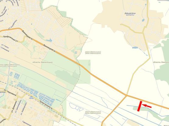 Схема рекламної площини за адресою Въезд из Винницы, возле АЗС "ANP"