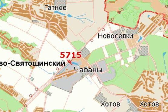 Схема рекламної площини за адресою Київ - Одеса, 05 км+300м до Києва (зліва в  напр. Одессы)