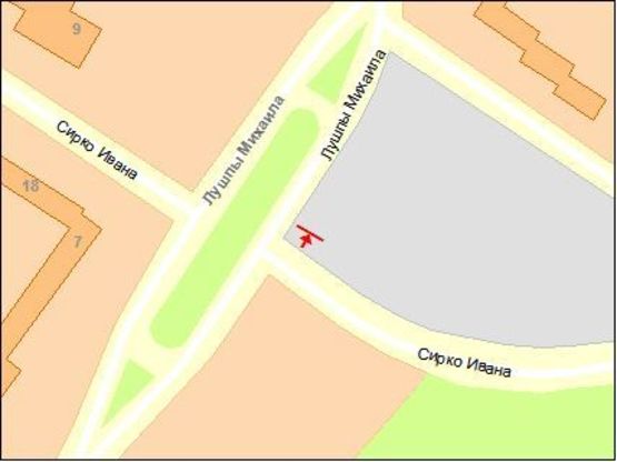 Схема рекламної площини за адресою п-т Лушпы - ул.Д.Коротченко